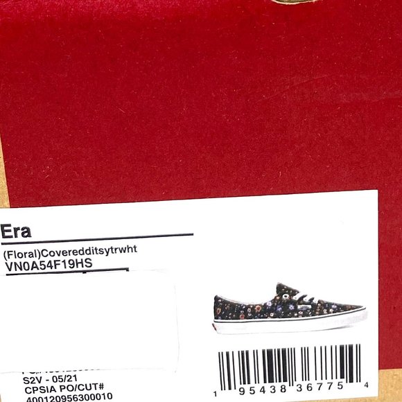 VANS Women's Size 6.5  VN0A54F19HS Era Floral Covered Ditsy Black Canvas Sneaker - Picture 10 of 10